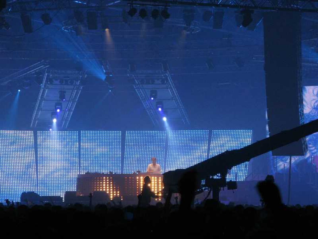 Large LED video wall at concert stage